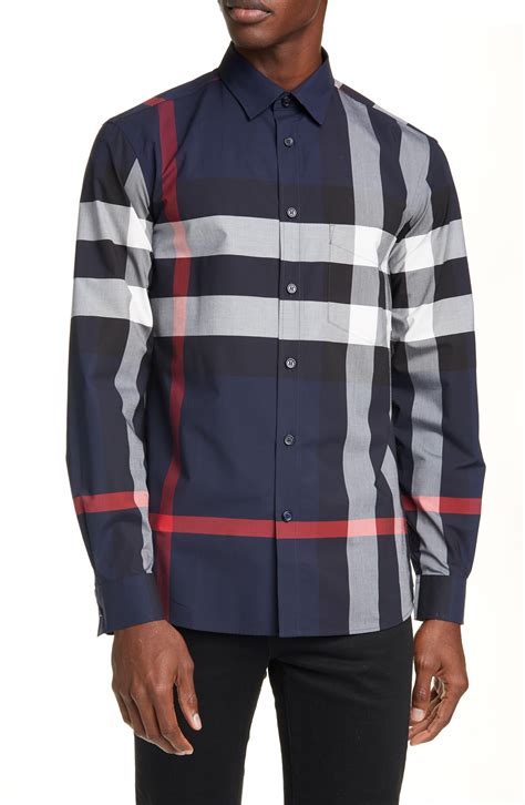 burberry big and tall|blue burberry button up.